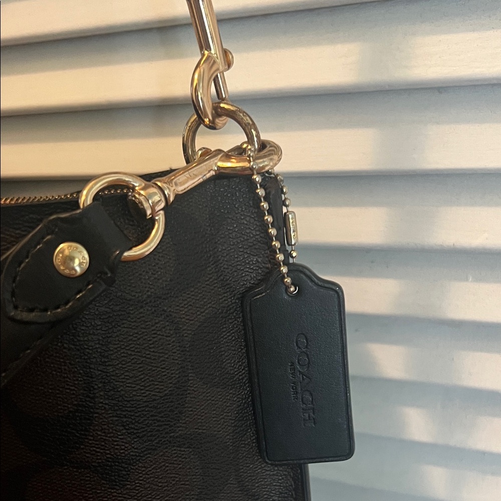 Coach dark brown and Black Crossbody and shoulder Bag 13”x12” - Picture 7 of 15